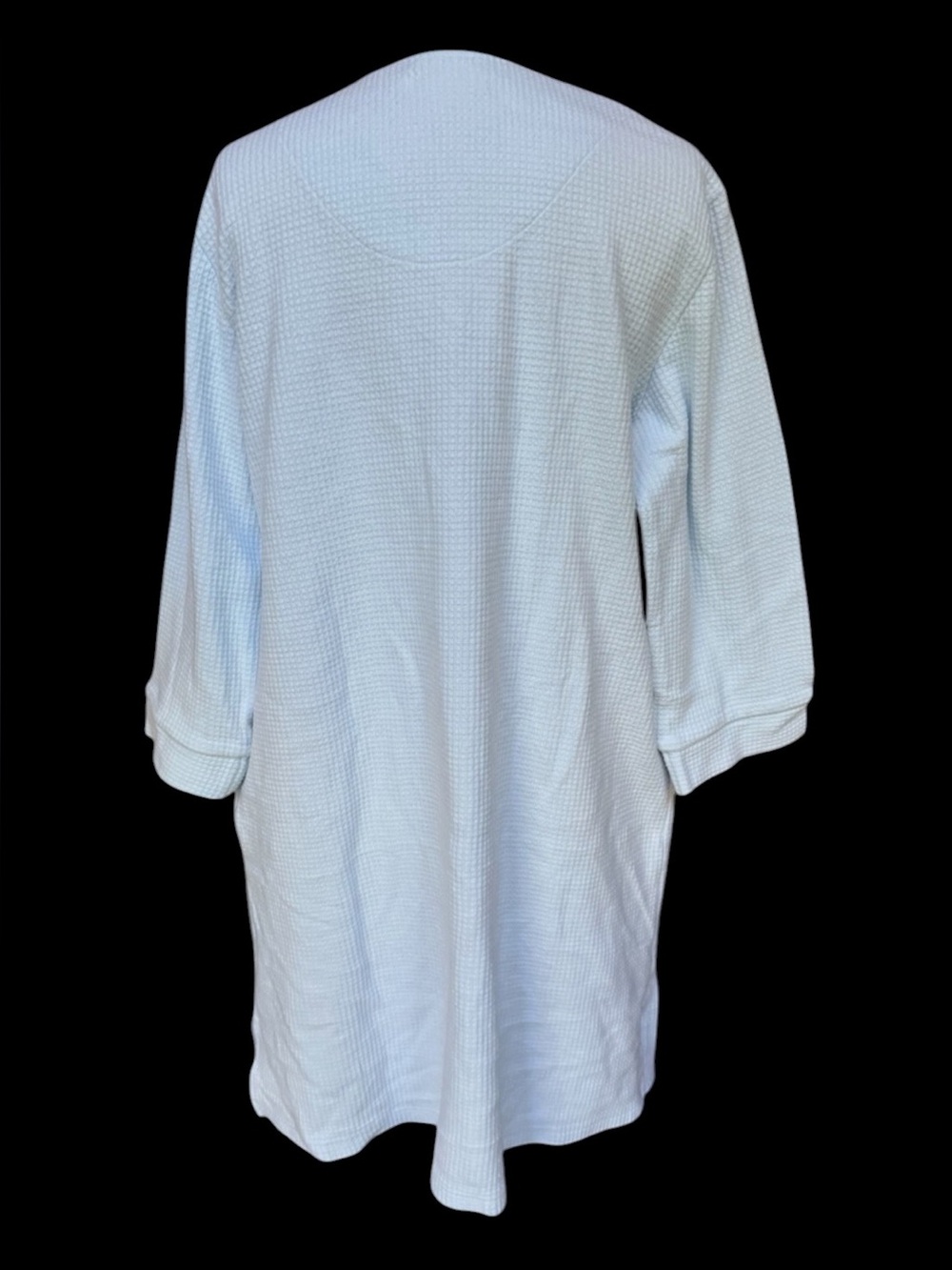 NWOT Miss Elaine Baby Blue Brushed Waffle Knit Snap Robe - Picture 5 of 7
